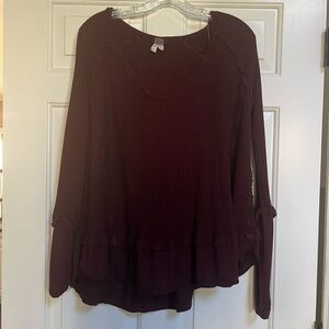 We The Free People Thermal Raw Edge Tunic XS